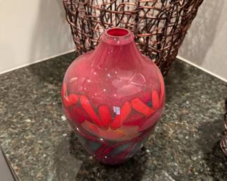 Large Art Glass Vase by STEVEN MAIN
