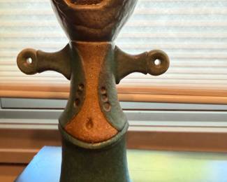 Handmade Figural Pottery Sculpture Signed Thompson