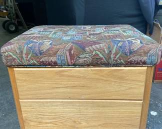 Rolling Storage Ottoman Filled With 90s And Classic Rock CDS