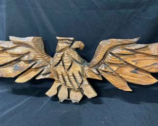 Handcrafted Wood Carved Eagle Wall Hanging
