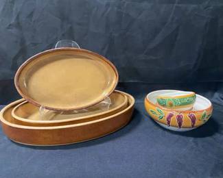 Handmade Chips And Salsa Set Made In France Nesting Earthenware Serving Set