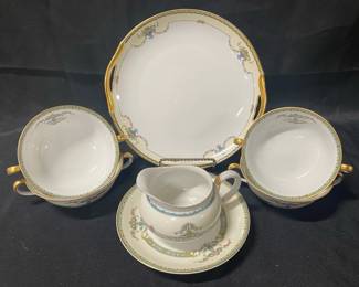 Noritake Perseus Bouillon Cups Darby Cream And Saucer Rosemary Plate