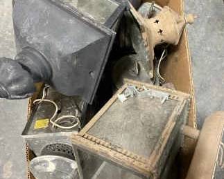 Set of Outdoor Metal Light Fixtures For Repair