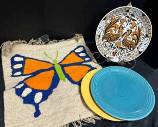 Hand Painted Grecian Wall Plate By Lindos Keramik With Homer Laughlin Fiesta Plates
