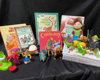 Childrens Books With Box Of McDonalds Toys