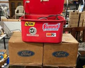 Chicago Parts Washer 4 Boxes Of Empty FORD Tins 24 4 Tins With Hardware