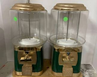 Attached Pair Of Vintage SSF Gumball Candy Machines