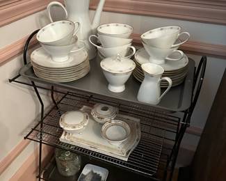 Mid Century Wire Stand, Rosenthal Tea Set, Nippon Porcelain Dresser Set