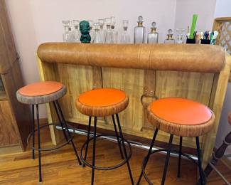 Amazing MCM tiki style bar stools (3)