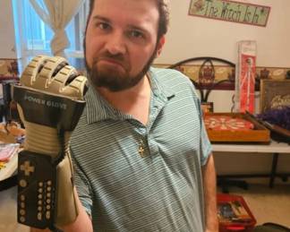 Anthony trying on the
Nintendo Power Glove