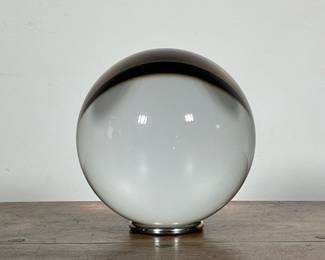 LARGE BACCARAT "SIRIUS BALL" CRYSTAL BALL | Heavy crystal globe on chrome ring, shows beautifully
Dimensions: h. 6.25 x w. 5.5 in