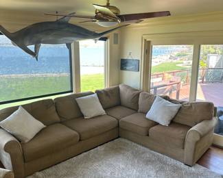 SAFAVIEH SECTIONAL SOFA | Safavieh 2-piece section L-shaped sofa,
*shark not included!
Dimensions: h. 32 x w. 100 x l. 120 x d. 40 in
