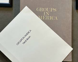 (16pc) NEAL SLAVIN “GROUPS OF AMERICA” PHOTOGRAPHY PORTFOLIO | Full framed set of Neal Slavin’s “Groups of America” photography portfolio set, this portfolio numbered “15/75”; each photo 10.25 x 13 in. Sight in all matching frames; includes original portfolio box & cover page
Dimensions: h. 19.5 x w. 15 x d. 2 in (Original portfolio box)