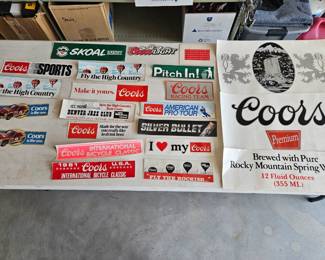 Lot of vintage Coors stickers, one price takes all