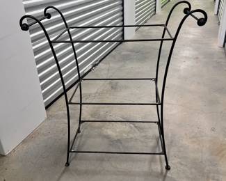 metal bar cart - glass shelves - $75