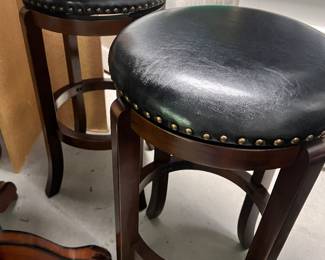 Set of 2 Barstools with backs, and 2 barstools without backs - all swivel AND Pub Table - $350