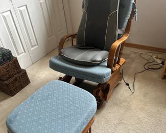 Gliding rocking chair with ottoman