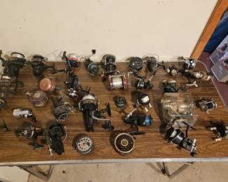 numerous fishing reels