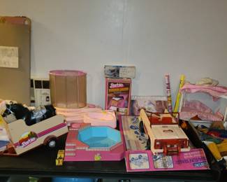 Vintage barbie Including dolls, clothes , horse carrier and other accessories
