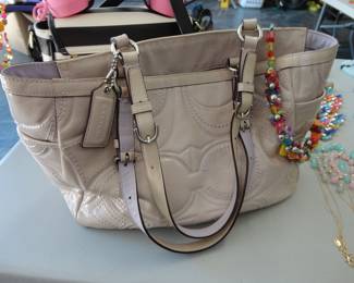 Coach Lavender Patent Leather Embossed Tote