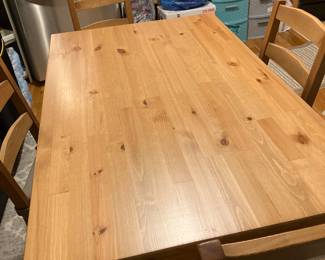 Table and four chairs