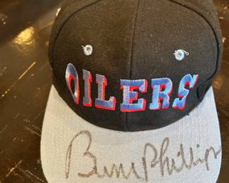 Bum Phillips signed Oilers cap.
