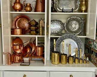 Brass and copper from around the world! The copper pieces were professionally treated to be tarnish-free in Dubai decades ago!