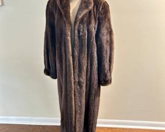 Full-length mink coat.