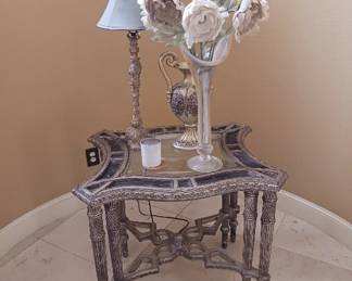 Table with marble inlay. Leggs are detachable for ease of transportation.