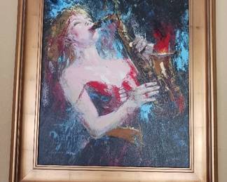 Nienad Mirkovich gislee, oil, canvas, signed, numvered