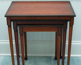 (Same item as previous photo) Nesting tables — Largest is 23 wide x 16 deep x 25.5” high