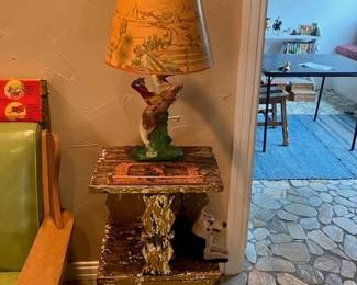 New Mexican side table, Roy Rogers lamp