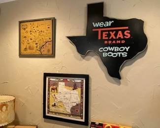 Texas Brand Cowboy Boot sign