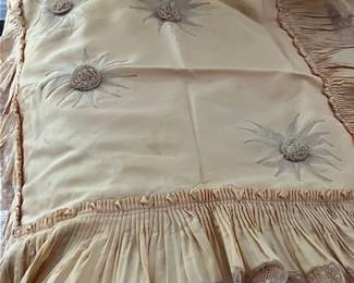Antique satin bedspread and sham