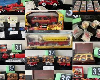 Firefighters Dream Die-Cast & Collectibles Auction!
Die-Cast Heroes, Ertl, Corgi, Matchbox, Danbury Mint, Tonka, International, Eligor, Franklin Mint
Collectible figurines, Lemax, art, trinkets, memorabilia