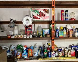 cleaning supplies, heat lamps, auto care, etc.