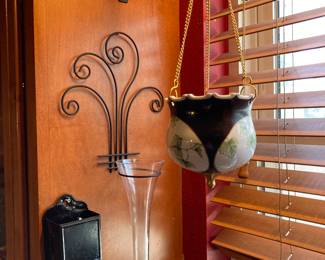wall vase, match safe, hanging vase/planter
