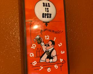 Bar is Open lighted clock (no hands)