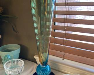 large iridescent vase