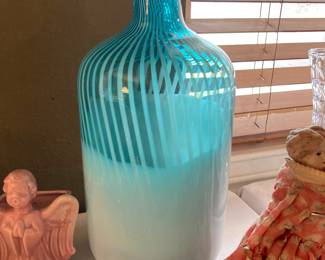 large Murano-style glass bottle vase