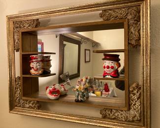 display mirror, clowns