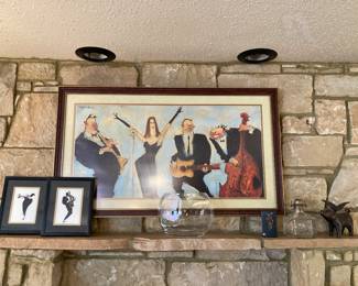 Clifford Bailey jazz caricature print, etc