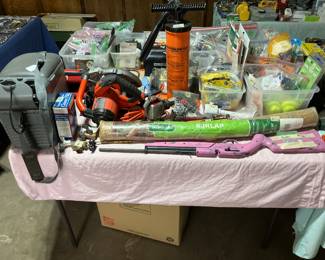 .177 pellet gun, air pump, portable cooler, corded circular saw, etc.