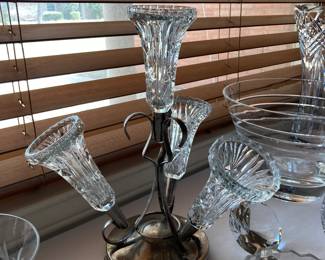 glass and chrome epergne