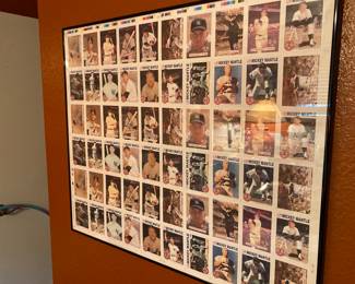 Mickey Mantle baseball card sheet poster
