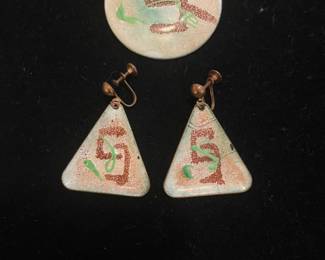 Vintage Pink Geometric Inlay Set