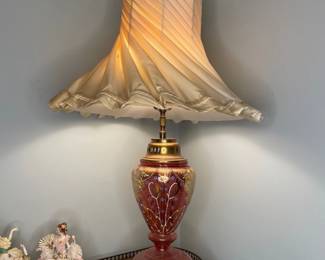 Vintage Cranberry Glass Lamp