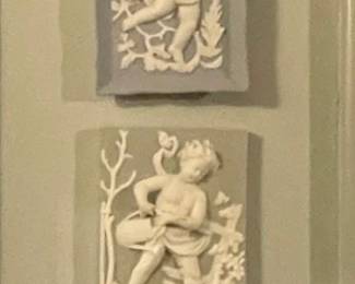 Vintage Arnart Bisque Porcelain Cherub Plaques