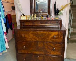 Antique 3 drawer Empire Dresser -Mahogany
