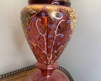 Vintage Cranberry Glass Lamp